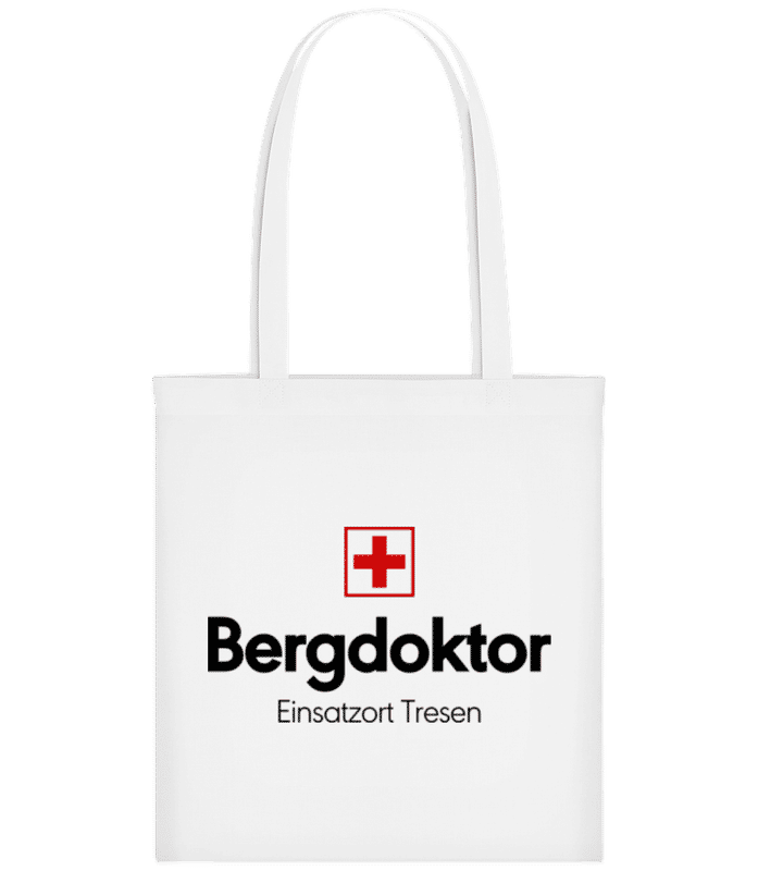 Vorschau: Bergdoktor Einsatzort Tresen - Stofftasche - Weiß - Vorne