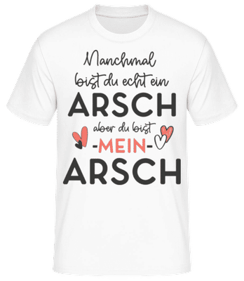 Mein Arsch  - Männer Basic T-Shirt - Weiß - Vorne