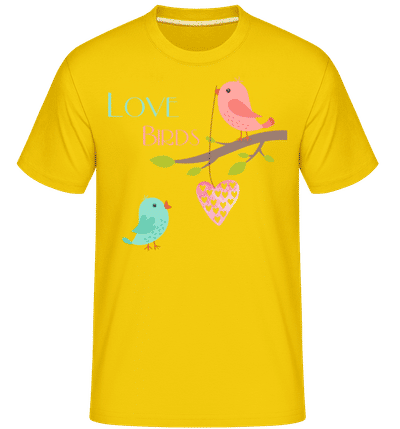 Love Birds -  T-Shirt Shirtinator homme - Jaune doré - Devant