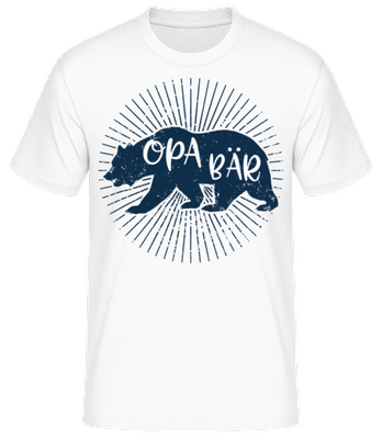 Opa Bär Blau - Männer Basic T-Shirt - Weiß - Vorne