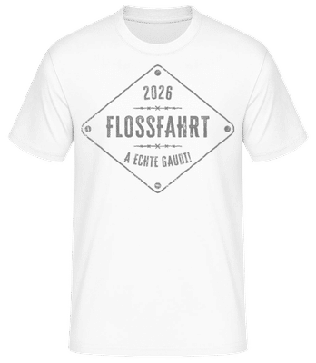 Flossfahrt 2025 A Echte Gaudi - Männer Basic T-Shirt - Weiß - Vorne