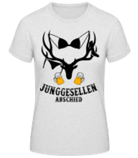 Junggesellenabschied BH-Hirsch - Frauen T-Shirt B&C - Grau meliert - Vorne