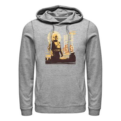 Star Wars - Book of Boba Fett - Boba Fett Lives - Unisex Mikiny s kapucňou - Melírovo šedá - Predné