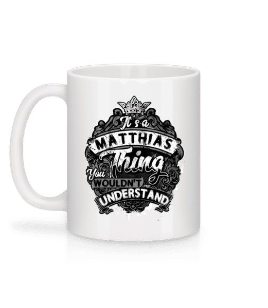 Aperçu: It's A Matthias Thing - Mug en céramique blanc - Blanc - Derrière