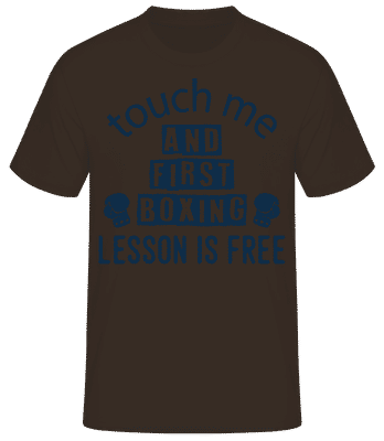 Free Boxing Lessons - Männer Basic T-Shirt - Braun - Vorne