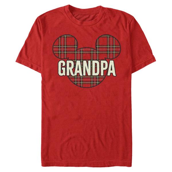 Aperçu: Disney Classics - Mickey Mouse - Mickey Mouse Grandpa Holiday Patch - Christmas - Homme T-shirt - Rouge - Devant