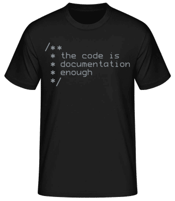 Code Is Documentation - Men's Basic T-Shirt - Black - Front
