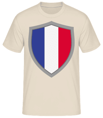 France - Men's B&C T-Shirt - Cream - Front