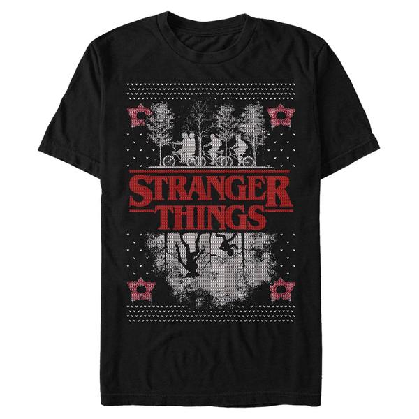 Aperçu: Netflix - Stranger Things - Skupina UpsideDown Ugly Sweater - Christmas - Homme T-shirt - Noir - Devant