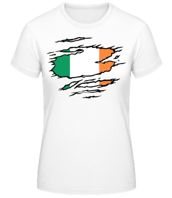 Ripped Flag Ireland - Women's B&C T-Shirt - White - Front