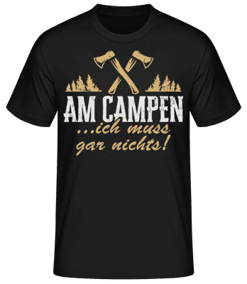Am Campen - Männer Basic T-Shirt - Schwarz - Vorne