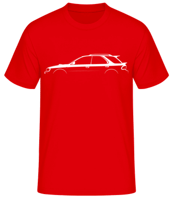 'Subaru Impreza WRX STi GF' Silhouette - Männer Basic T-Shirt - Rot - Vorne