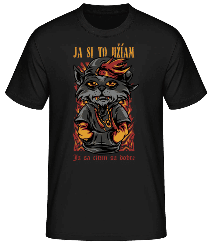 Náhľad: Ja Si To Užívam - Pánske basic tričko - Čierna - Predné