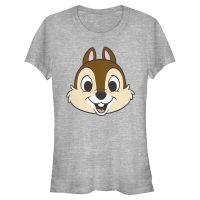 Disney Classics - Mickey Mouse - Chip Big Face - Dámské Tričko - Melírově šedá - Napřed