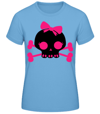 Boucle rose tête de mort emo - T-shirt standard Femme - Bleu clair - Devant