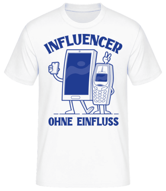 Vorschau: Influencer Ohne Einfluss - Männer Basic T-Shirt - Weiß - Vorne