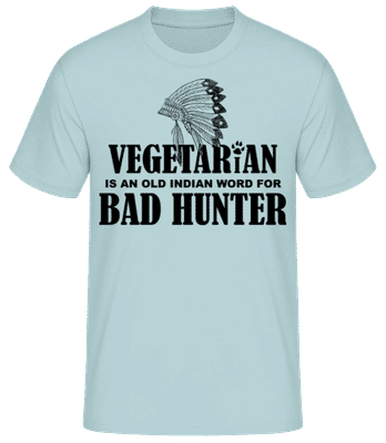 Vegetarian Bad Hunter Indian - Men's B&C T-Shirt - Mint Green - Front