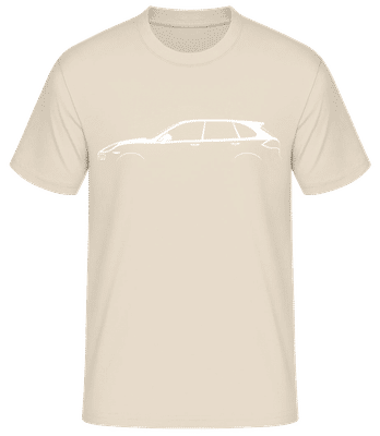 'Porsche Cayenne 958' Silhouette - Männer Basic T-Shirt - Creme - Vorne