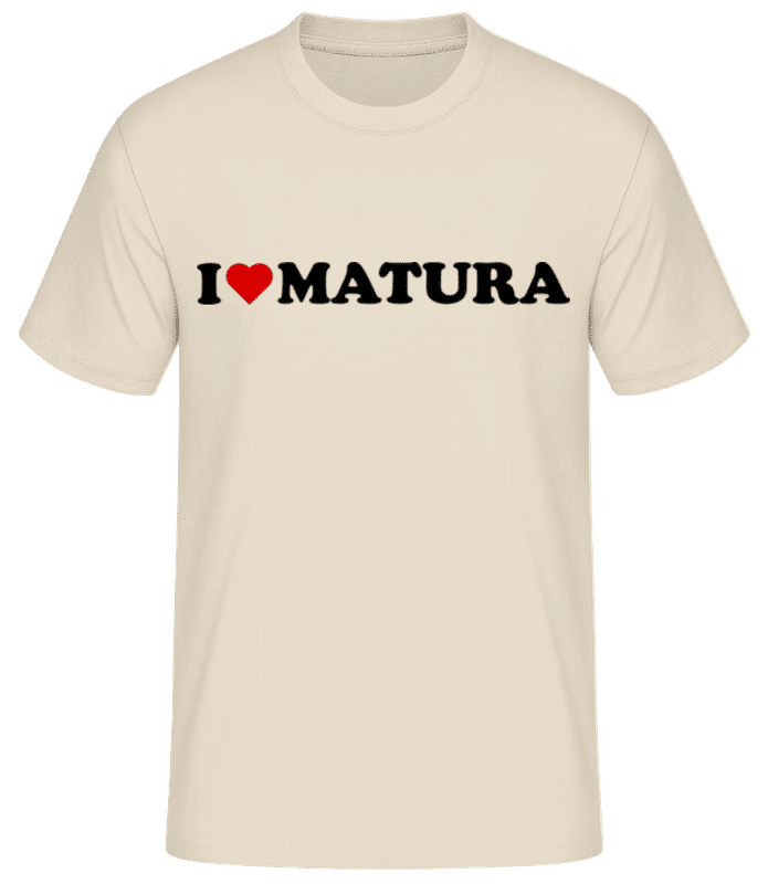 Vorschau: I Love Matura - Männer Basic T-Shirt - Creme - Vorne