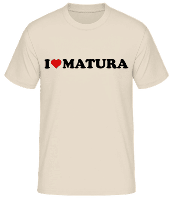 I Love Matura - Männer Basic T-Shirt - Creme - Vorne