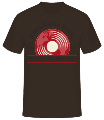 Vinyl Analogue Soul - Pánske basic tričko - Hnedá - Predné