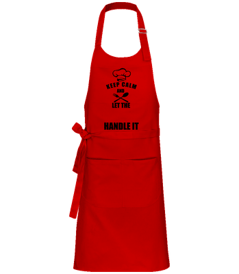 Keep Calm Chef - Professional Apron - Red - Front