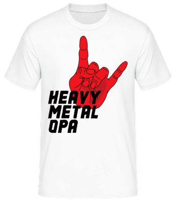 Heavy Metal Opa Hand - Männer Basic T-Shirt - Weiß - Vorne
