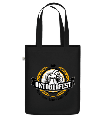 Oktoberfest Maß - Organická taška - Čierna - Predné