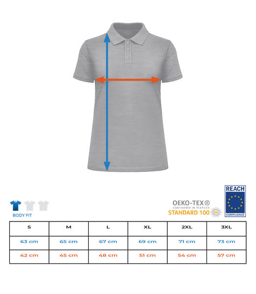 Aperçu: Polo Femme Slim Fit - Tableau des tailles