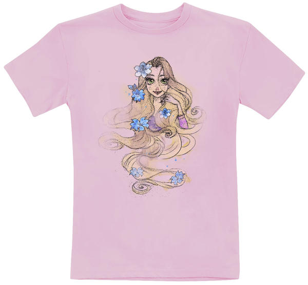 Aperçu: Disney - Tangled - Rapunzel LetDownYourHair - Enfant T-shirt - Rose - Devant