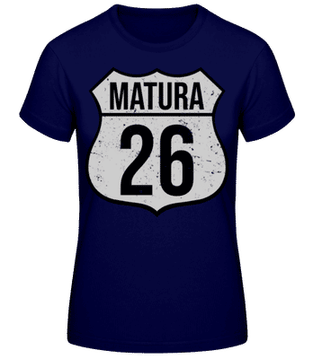 Route 66 Matura 2025 - Frauen Basic T-Shirt - Marine - Vorne