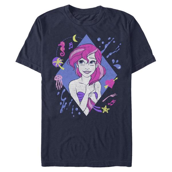 Aperçu: Disney - Ariel La Petite Sirène - Malá mořská víla 90S - Homme T-shirt - Bleu marine - Devant