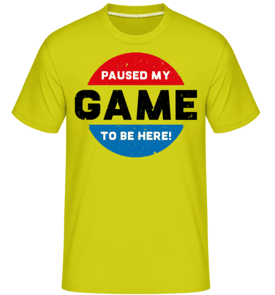 Preview: Paused My Game To Be Here -  Shirtinator Men's T-Shirt - Lime - Front