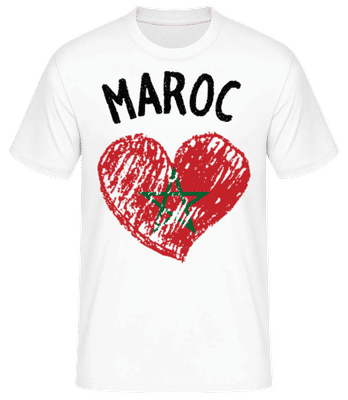Maroc Heart Flag - Men's B&C T-Shirt - White - Front