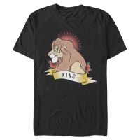 Disney - El Rey León - Simba King - Hombres Camiseta - Negro - delante