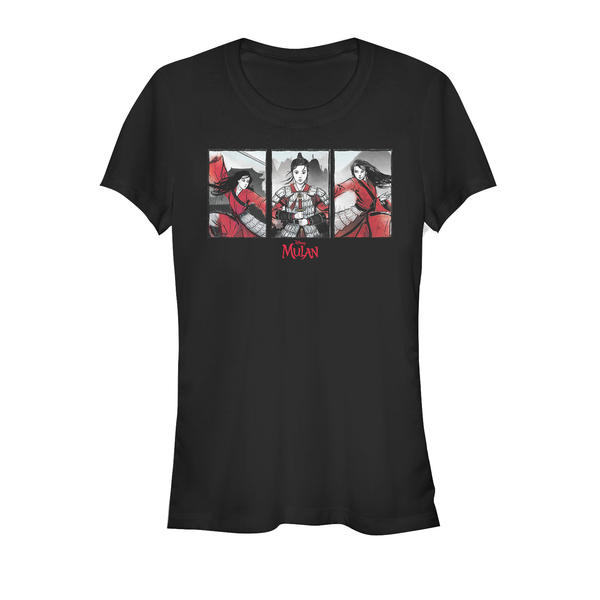 Preview: Disney - Atlantis The Lost Empire - Mulan Floral Boxed - Women's T-Shirt - Black - Front