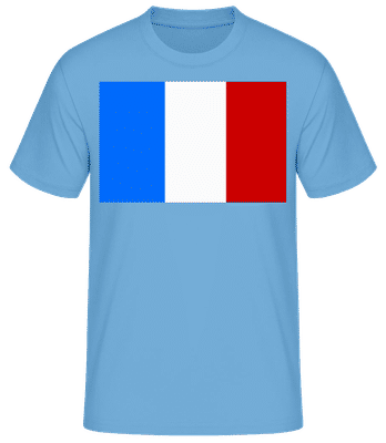 France Flag - Pánske tričko B&C - Svetlo modrá - Predné