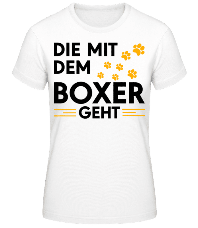 Vorschau: Frauchen Vom Boxer - Frauen Basic T-Shirt - Weiß - Vorne