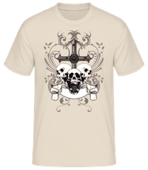 Kříž a Skulls · Pánské basic tričko