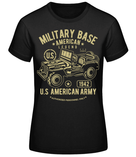 Aperçu: American Army Jeep - T-shirt standard Femme - Noir - Devant