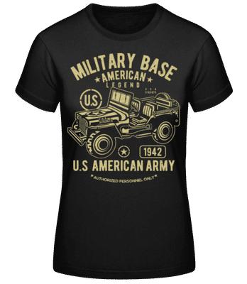 American Army Jeep - Women's Basic T-Shirt - Black - Front