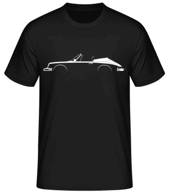 'Porsche 911 Carr.3.2 Cabrio' Silhouette - Pánské basic tričko - Černá - Napřed