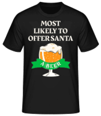 Offer Santa A Beer - Camiseta básica para hombre - Negro - delante