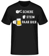 Schere Stein Paar Bier · Männer Basic T-Shirt