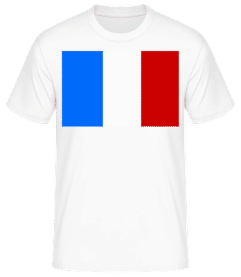 France Flag - Men's B&C T-Shirt - White - Front