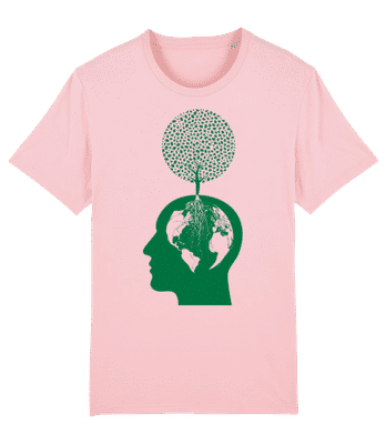 Nature And Environment Head - Men's Organic T-Shirt Stanley Stella 2.0 - Pink - Front