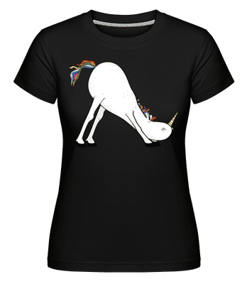 Yoga Unicorn The Slide -  Shirtinator Women's T-Shirt - Black - Front
