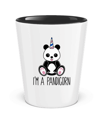 I'm A Pandicorn - Two-Toned Shot Glass - White / Black - Front