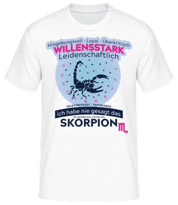 Sternzeichen Skorpion Blau - Männer Basic T-Shirt - Weiß - Vorne
