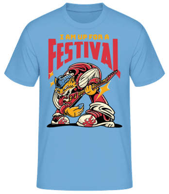 Up For A Festival - Camiseta básica para hombre - Azul claro - delante